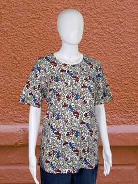 Keith Haring Graphic T Shirt All Over Print Pop Art Tee Large
